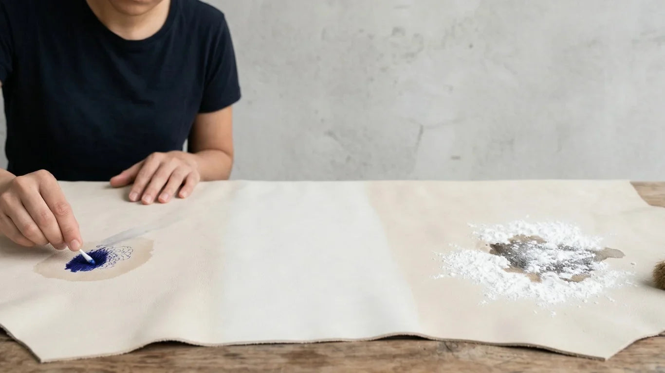 Advanced Stain Removal: Ink and Grease on Light Hides