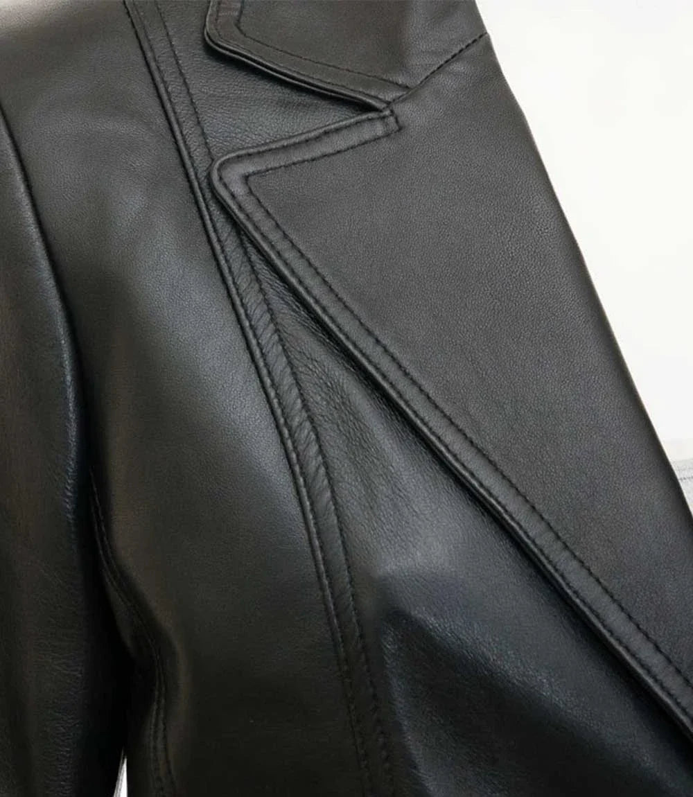 black lambskin leather jacket