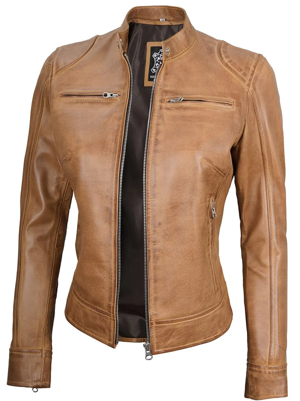 Cafe racer leather jacket