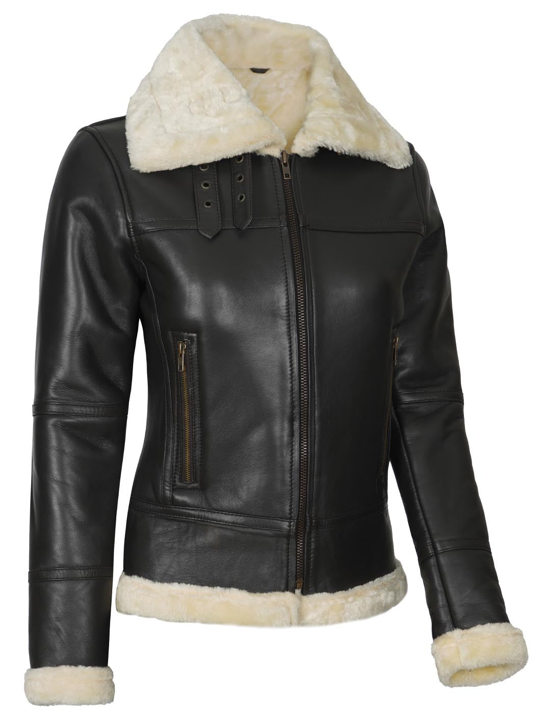 Frances Women Shearling Leather Jacket