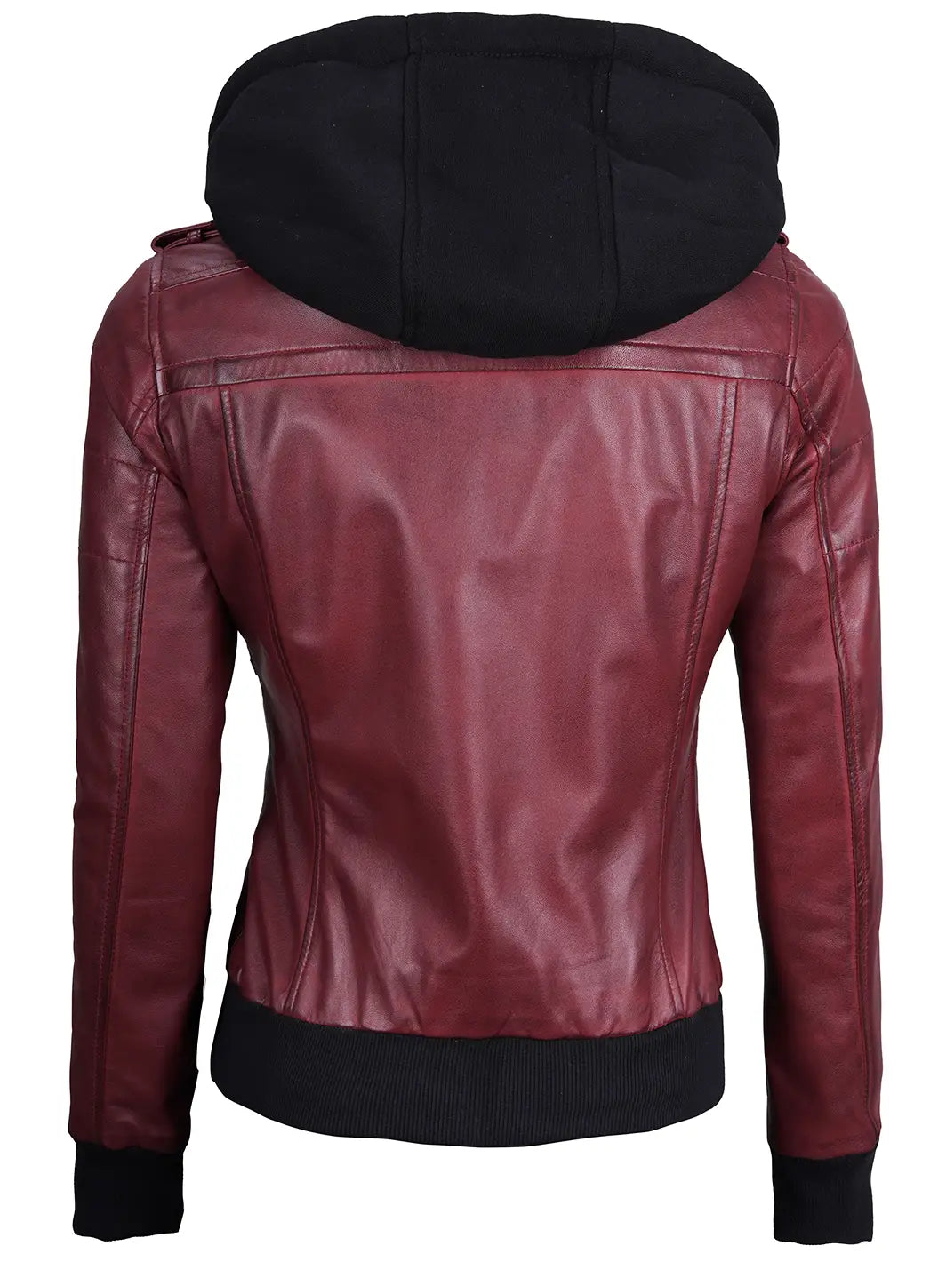 Hooded leather jacket