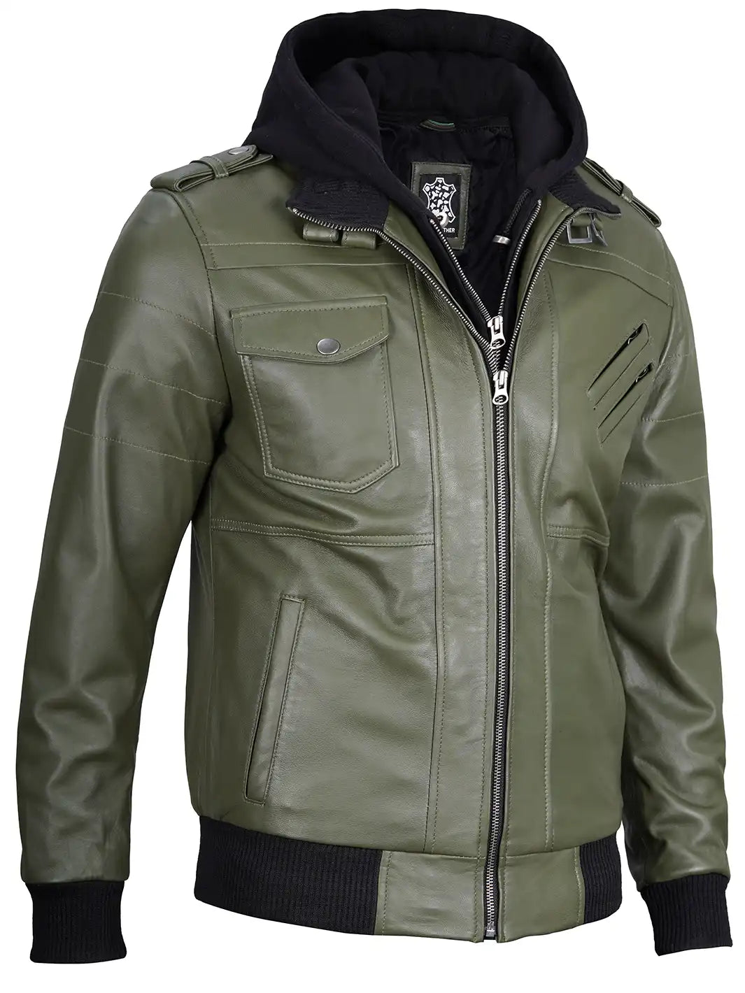 Leather Jacket Hooded