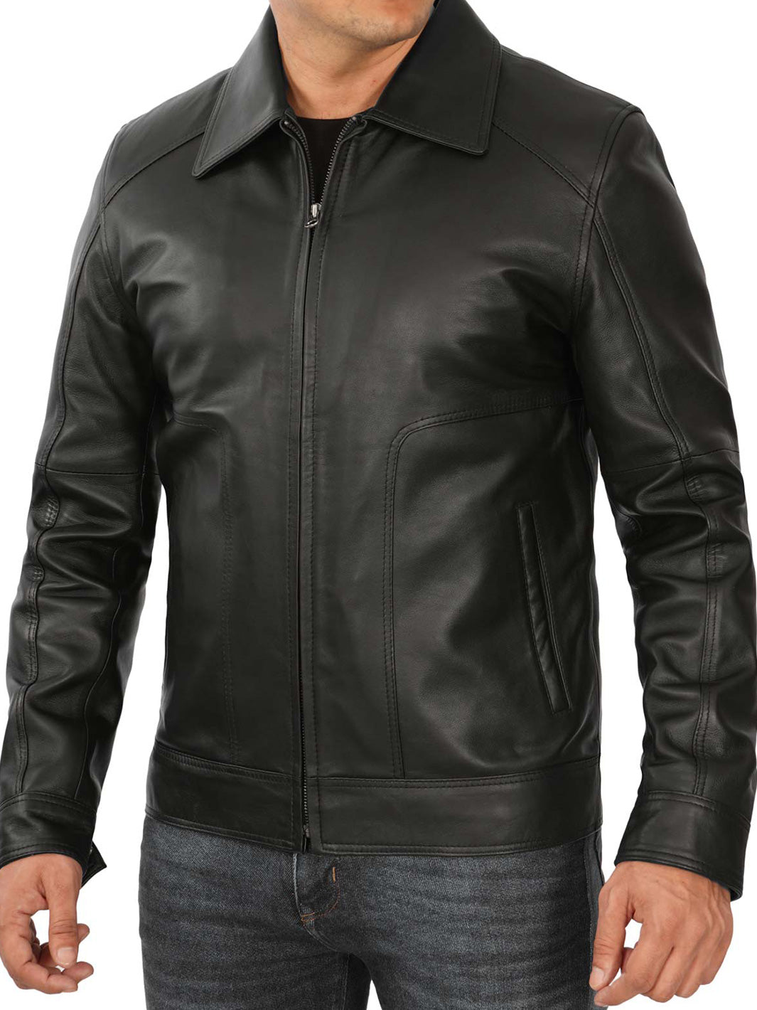 Men's Black Biker Leather Jacket