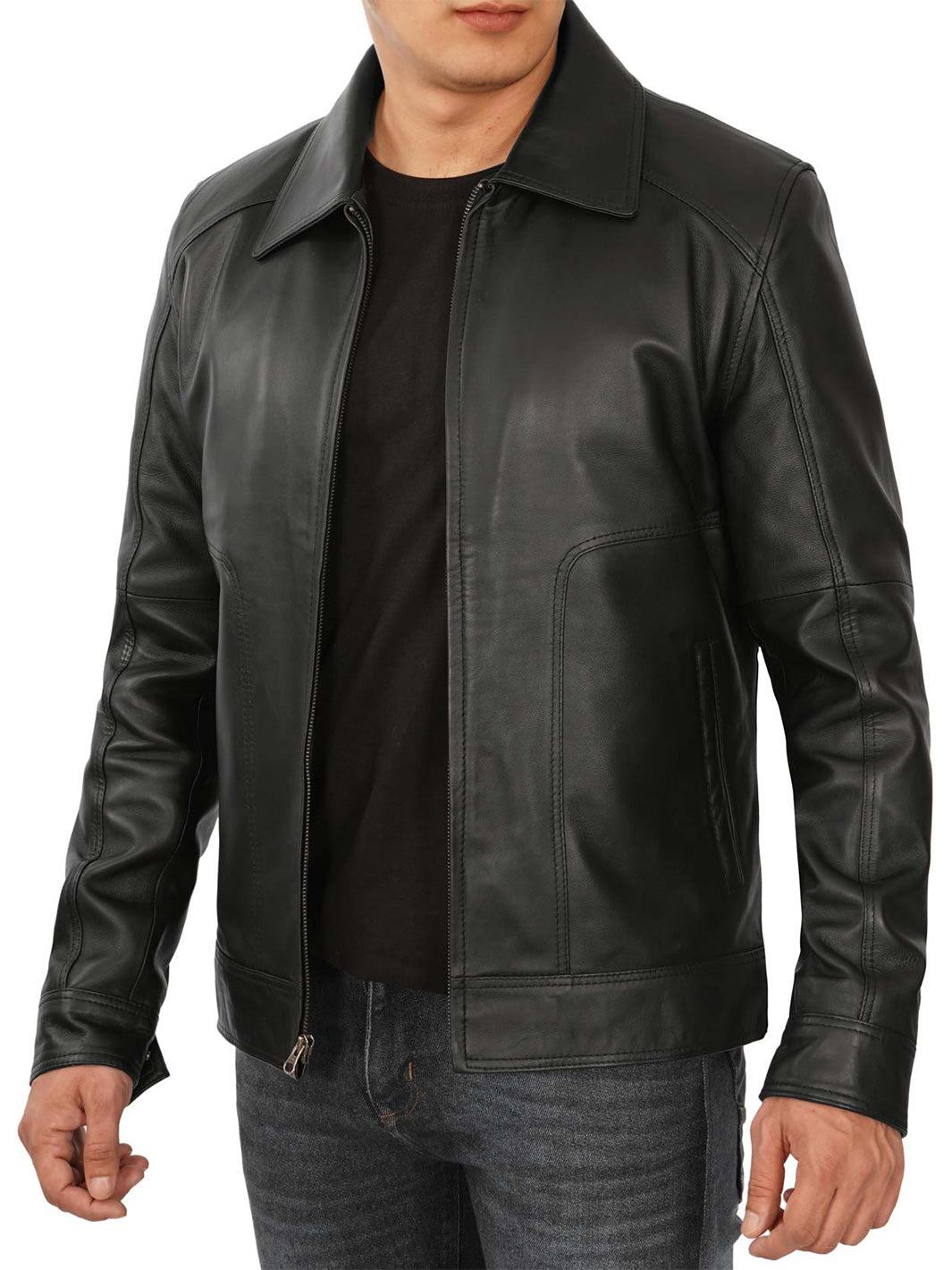Men's Black Vintage Biker Leather Jacket