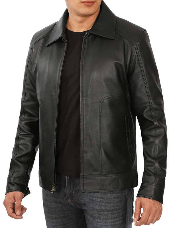 Men's Black Vintage Biker Leather Jacket