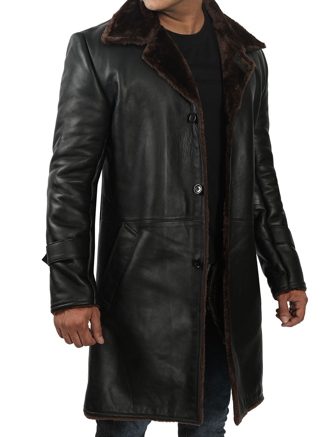 mens shearling coat for men