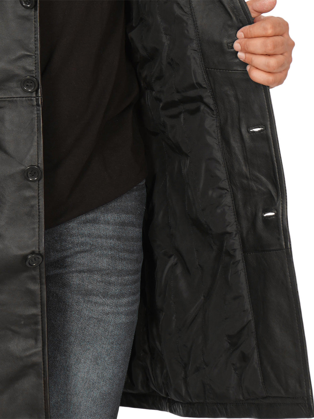 Jackson Men's Black 3/4 Length Leather Car Coat - Decrum