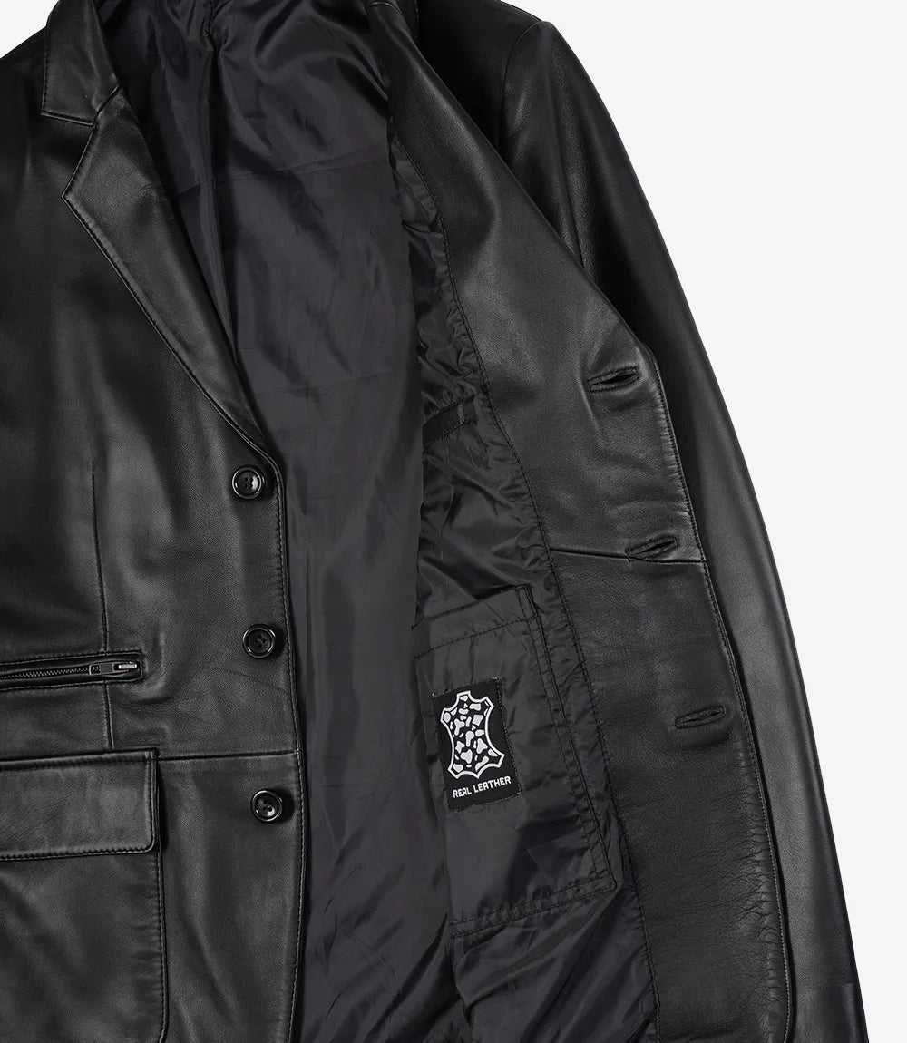 Mens Black Leather Jacket Features