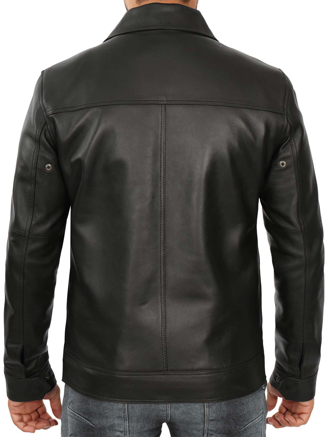 Mens Black Vintage Biker Leather Jacket
