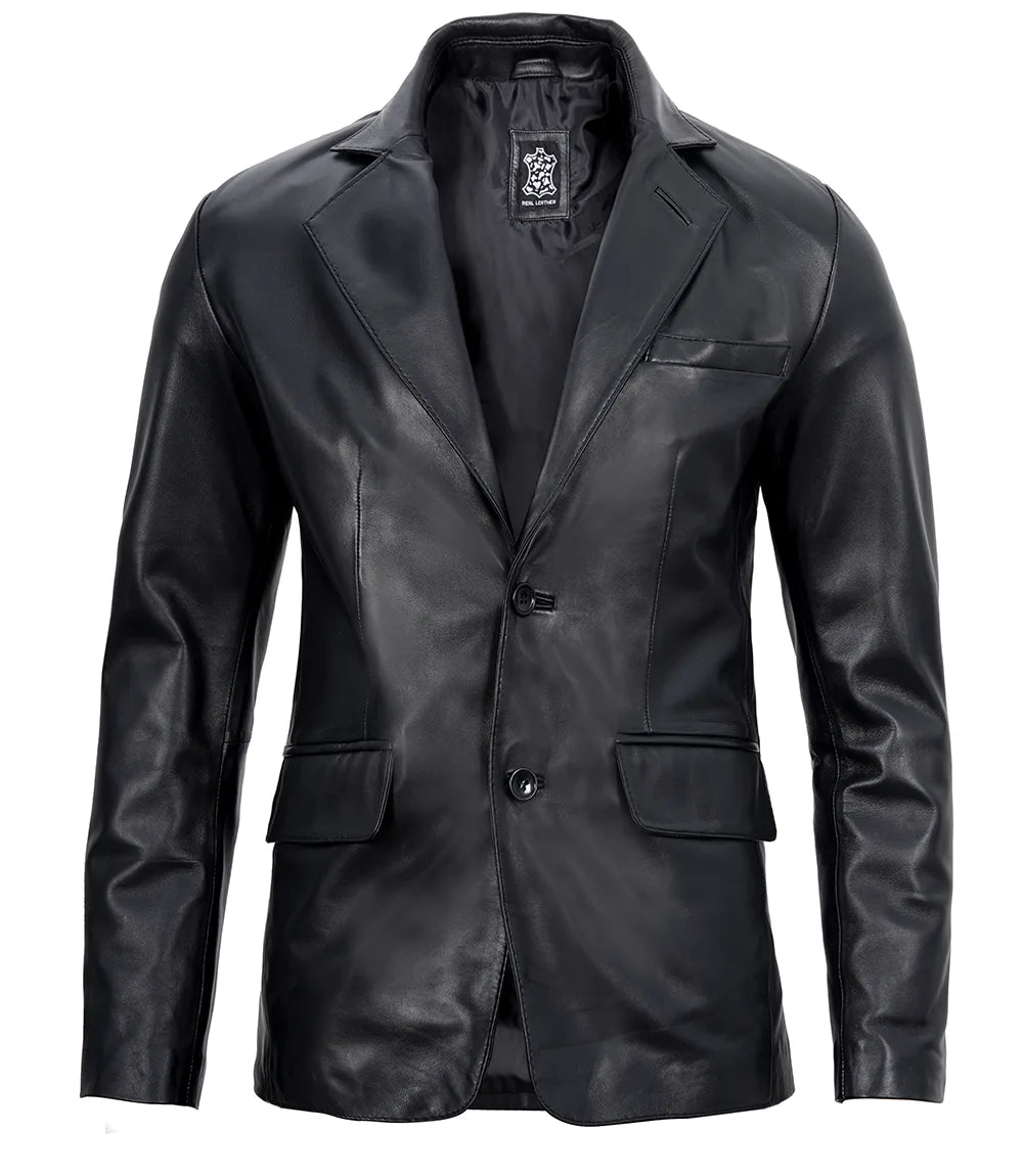 Mens Blazer Leather Jacket
