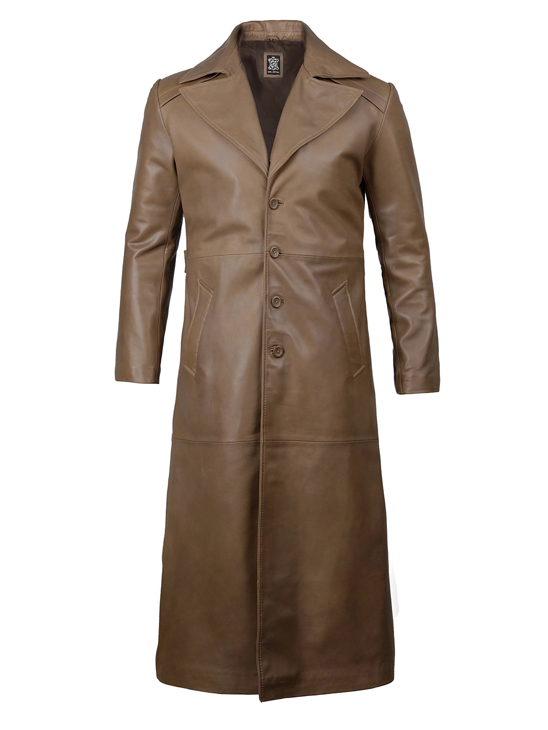 Mens Brown Leather Long Duster Coats
