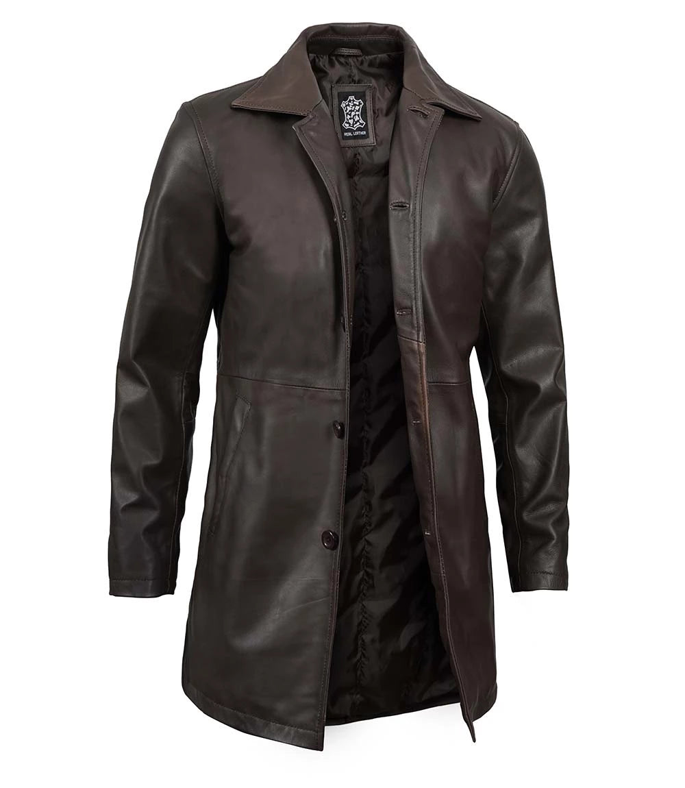Mens Brown Ruboff Real Leather Jackets
