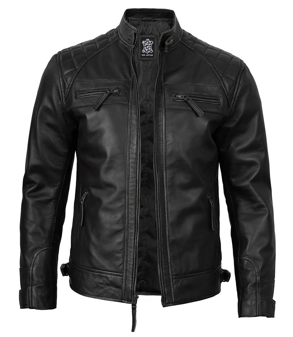 Mens Cafe Racer Leather Jacket