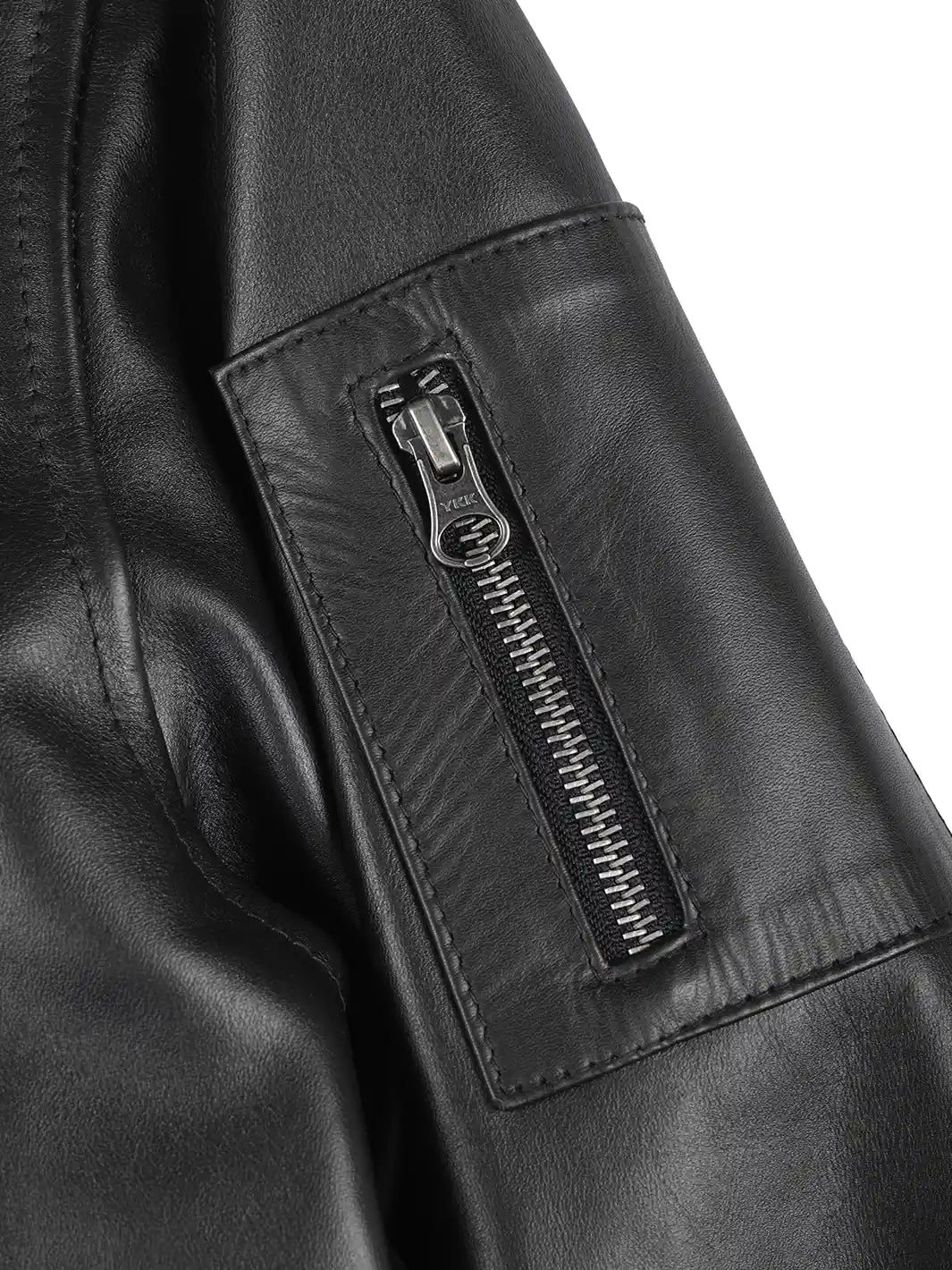 Mens Cowhide Leather Bomber Jacket Features