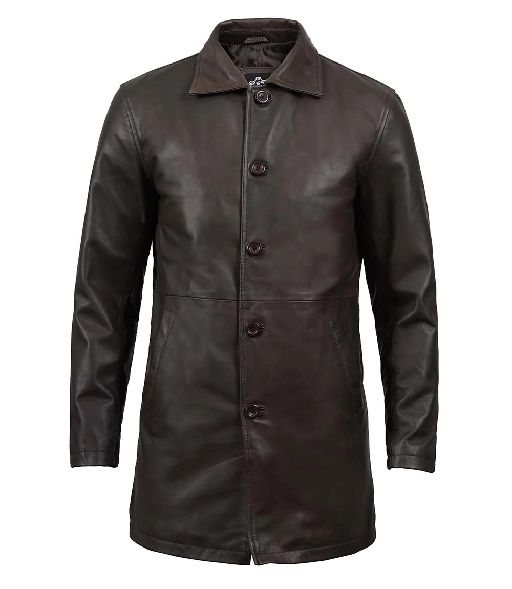 Mens Ruboff Brown Leather Jacket