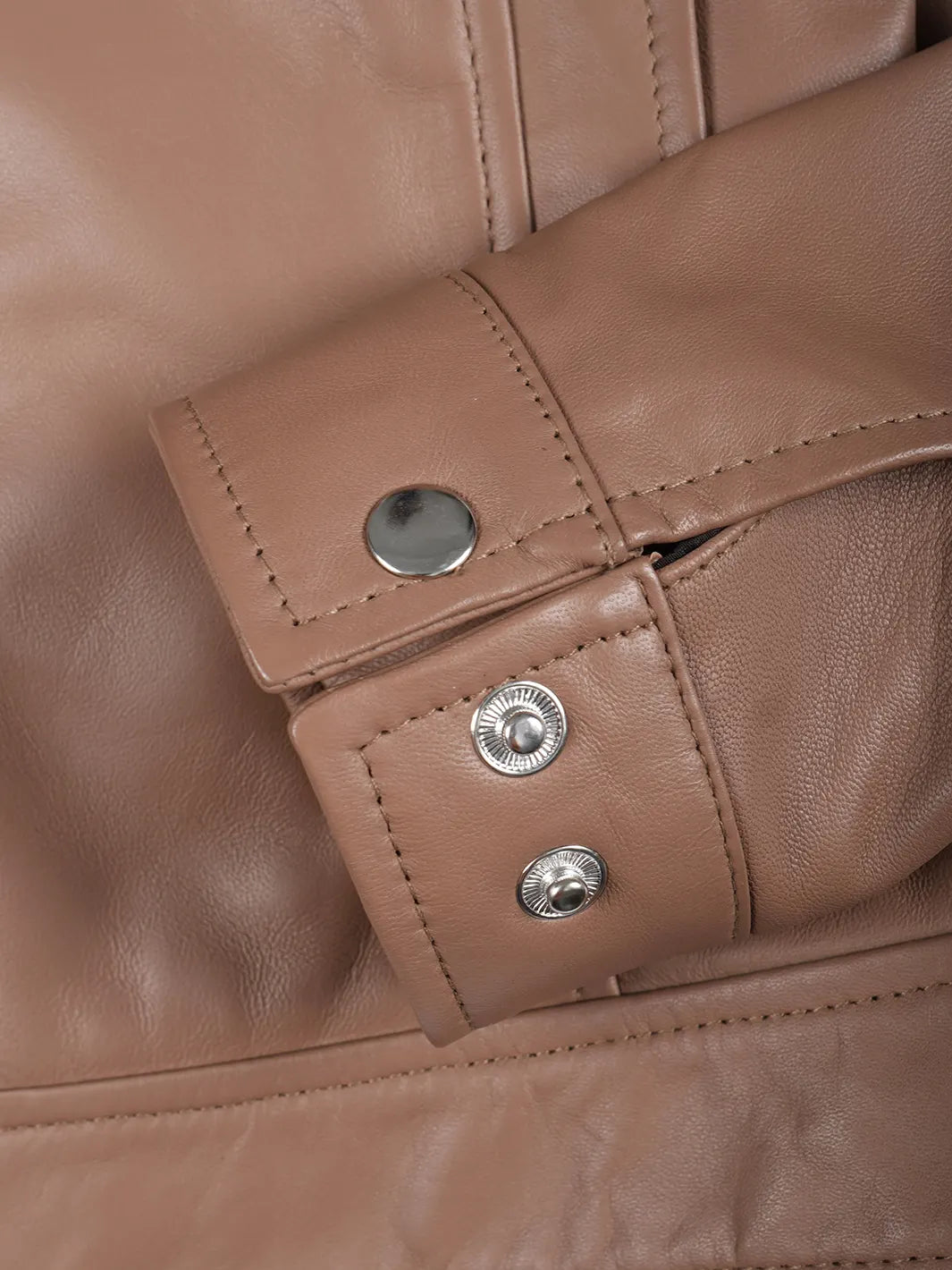 Mocha Brown Leather Jacket for Women