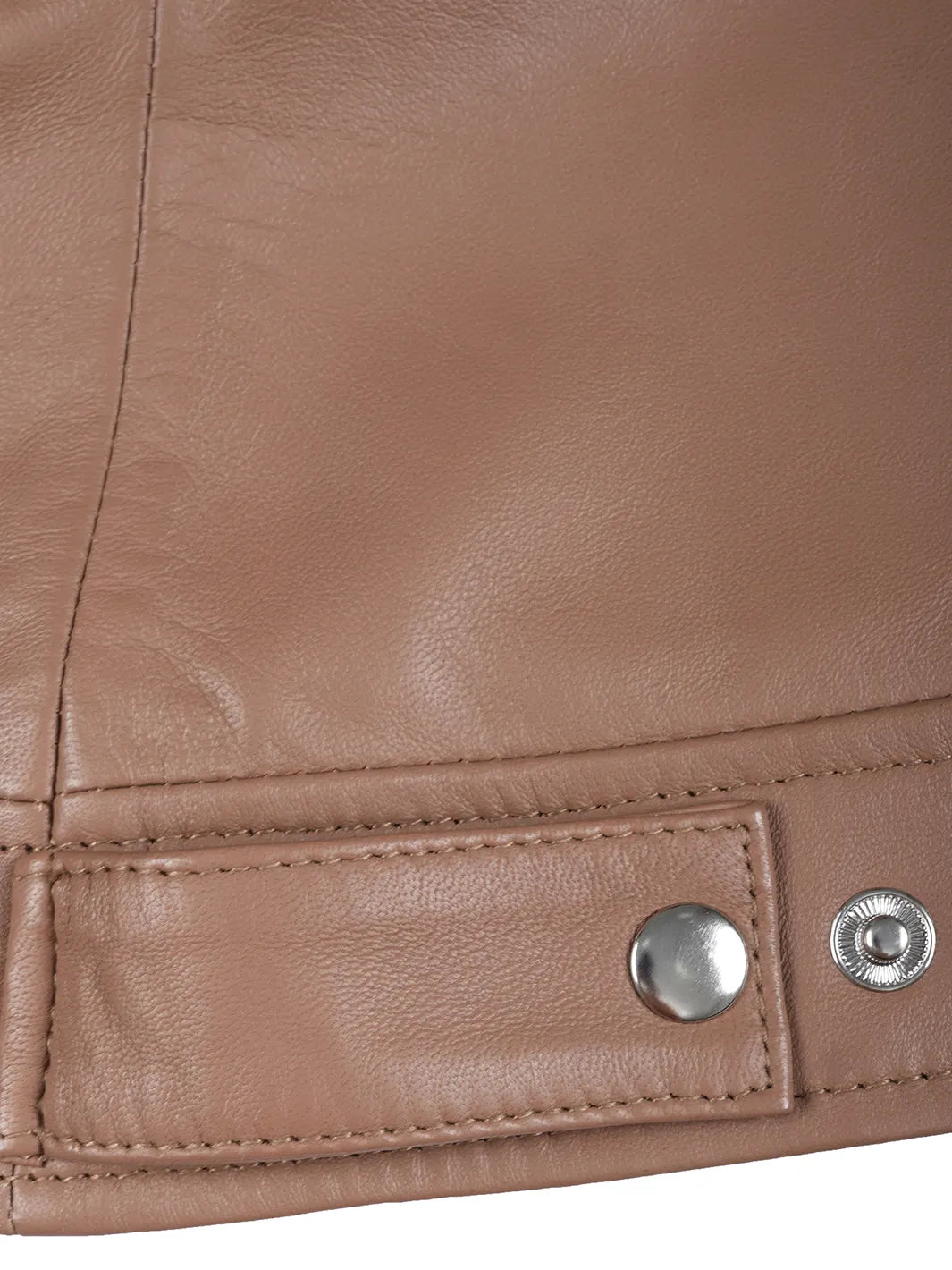 Mocha Brown Real Leather Jacket for Women