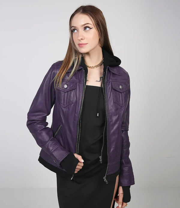 Purple bomber jacket