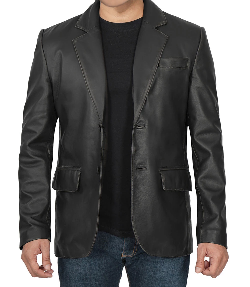 Real Lambskin Black Blazer