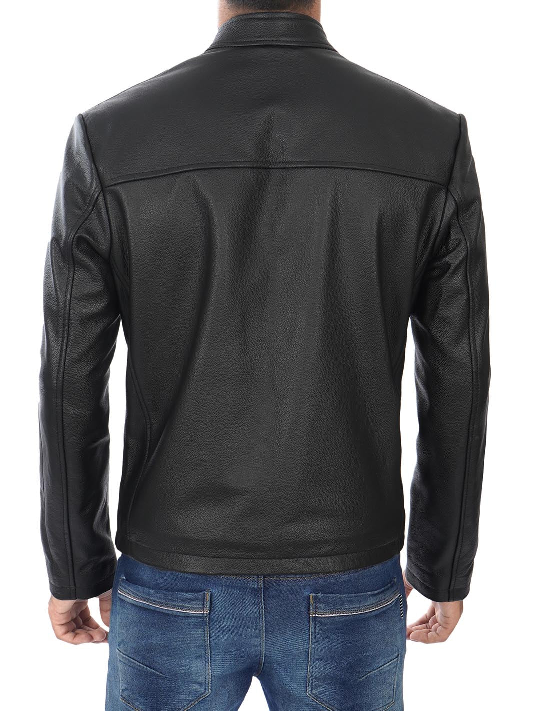 Ricardo Cow Hide Mens Black Leather Jacket