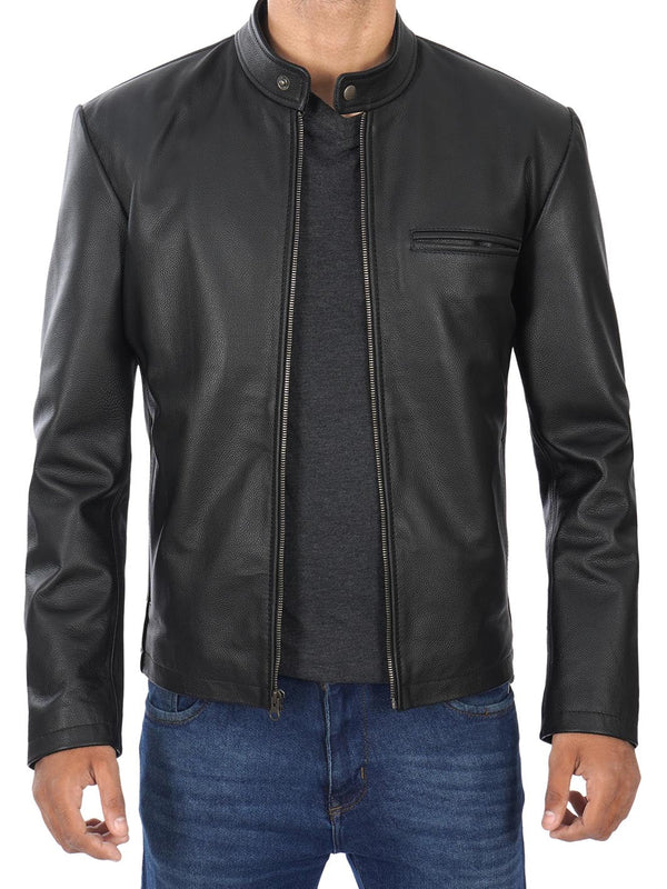 Ricardo Cow Hide Mens Black Leather Jacket