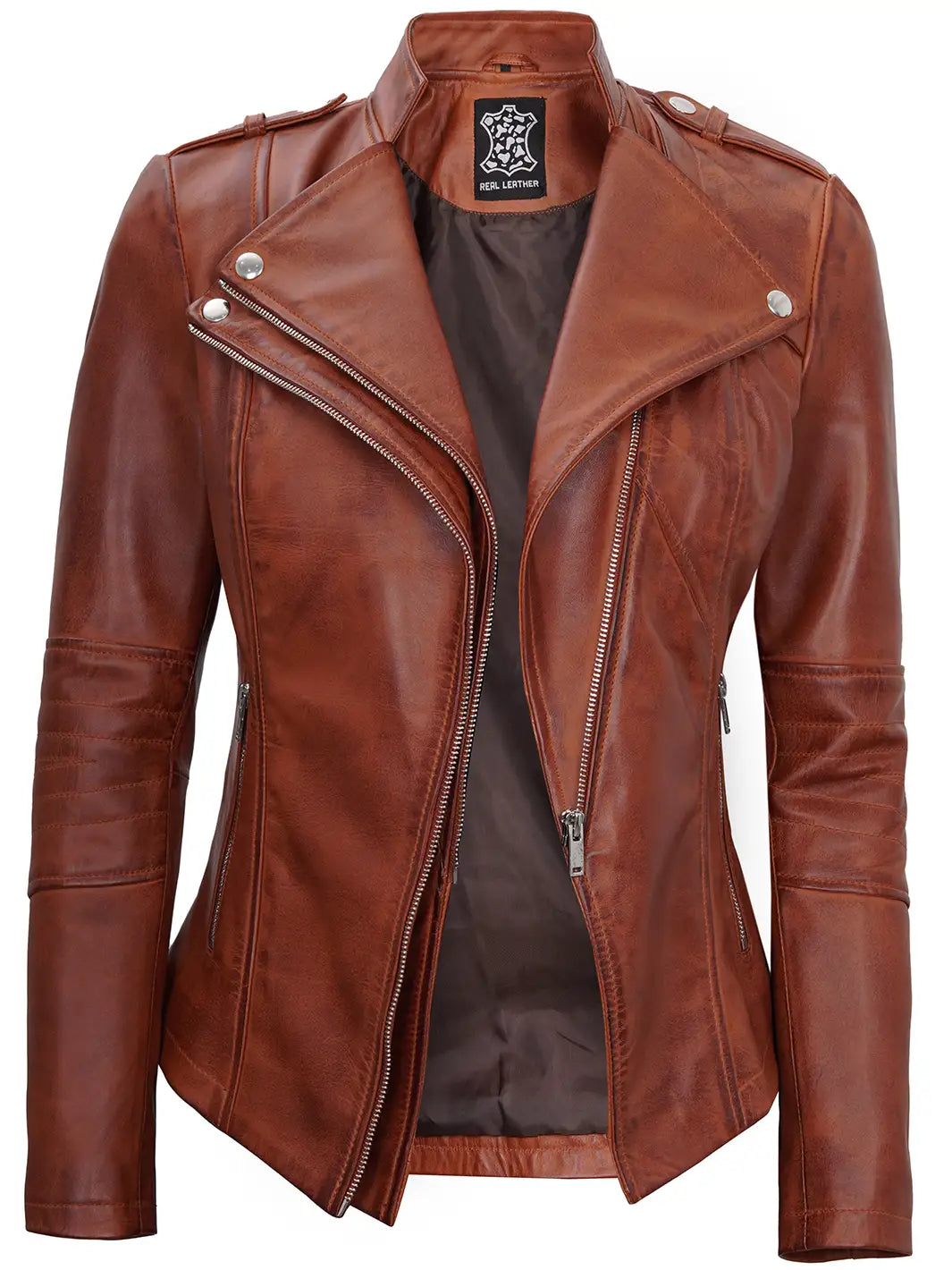 Women biker leather jacket