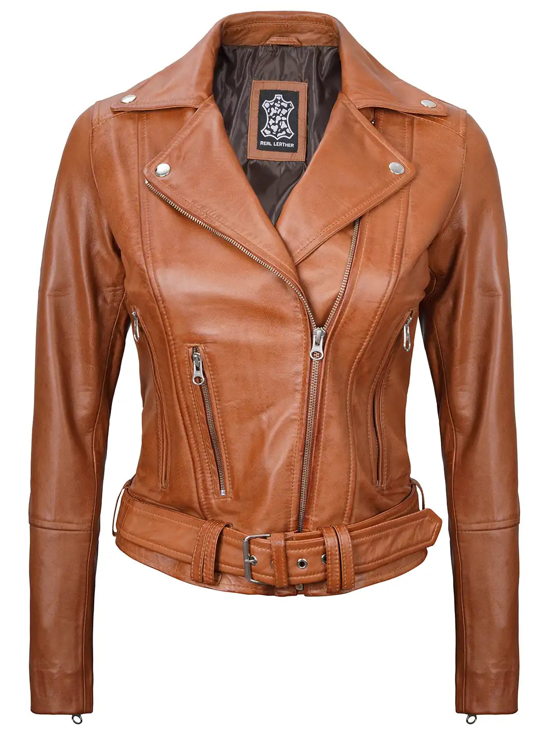 Women biker leather jacket