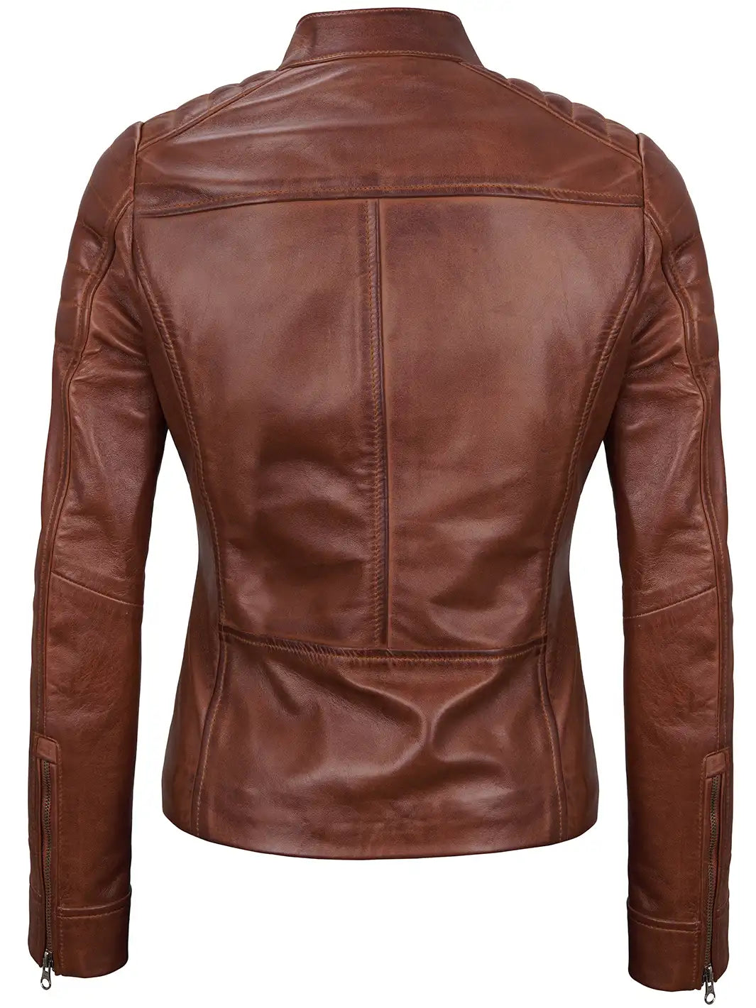 Women cafe racer leather jacket