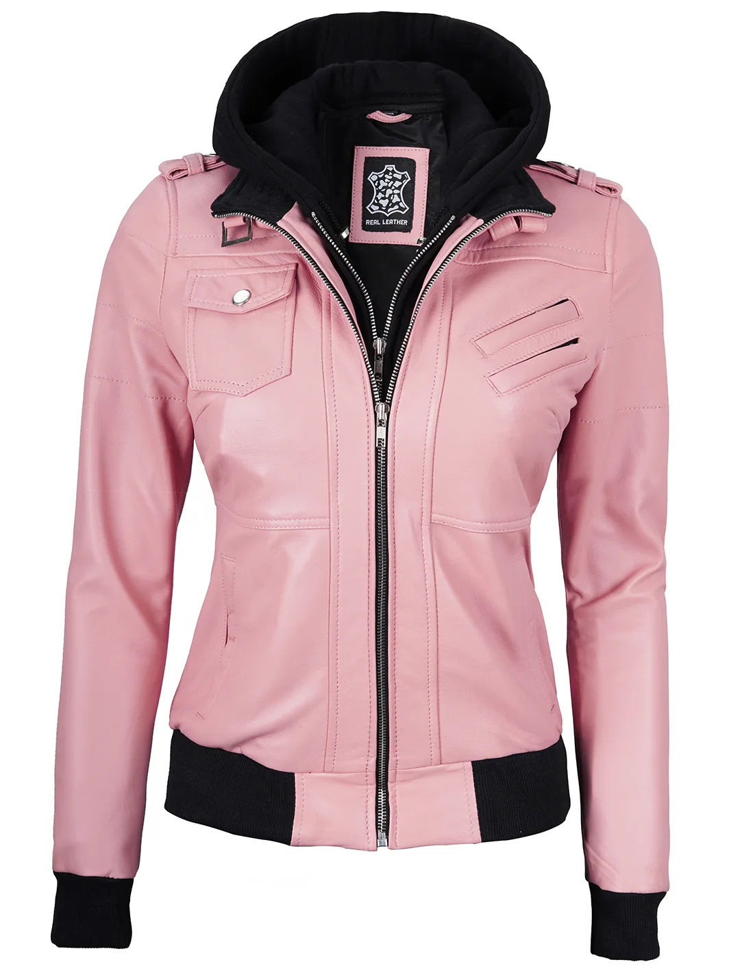 Women leather bomber jacket