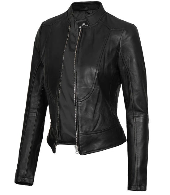 Women's Cafe Racer Leather Jacket