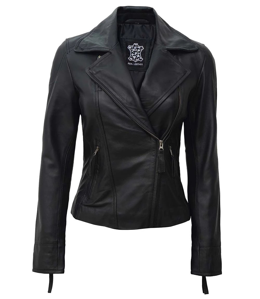 black leather jacket for women
