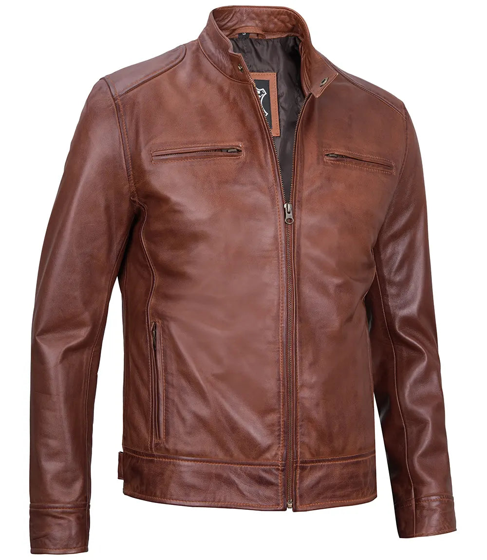 brown cafe racer jacket