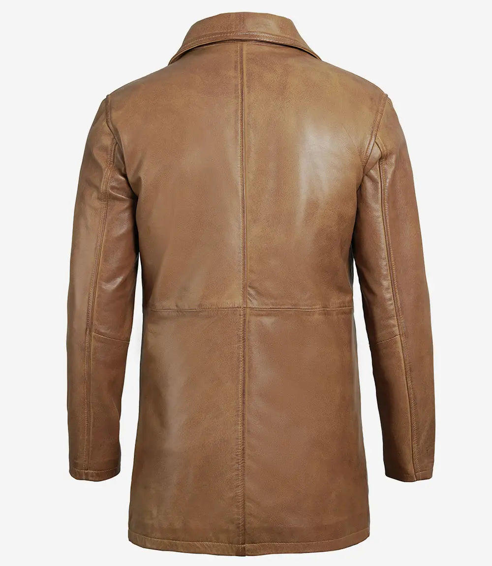 brown leather coat mens