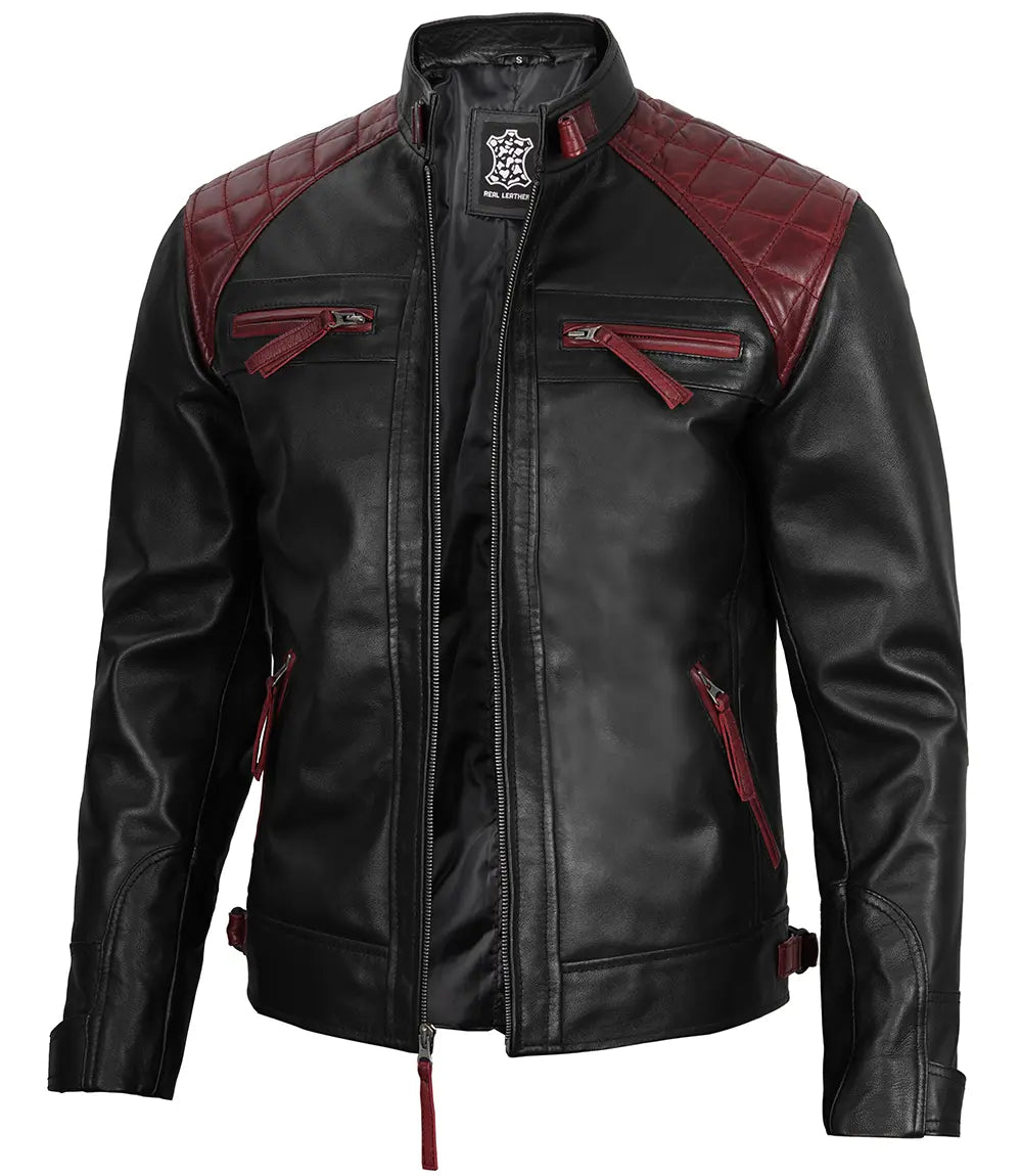 cafe racer leather jacket mens