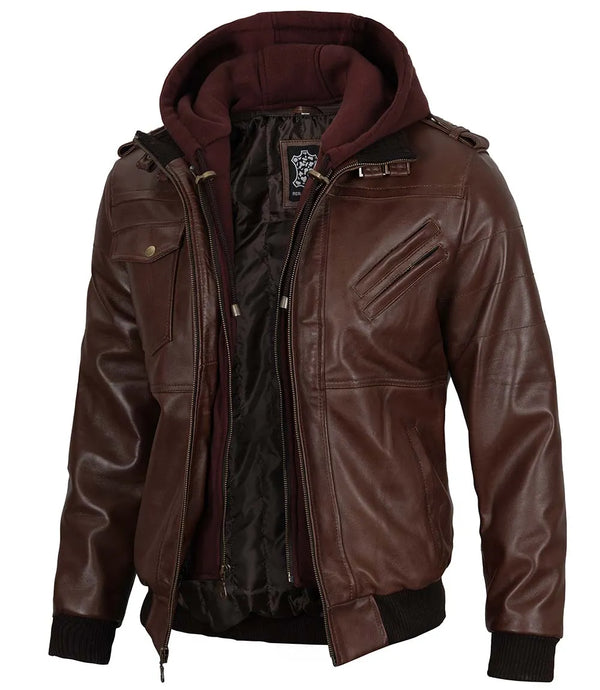 Dark Brown Chocolate Leather Jacket