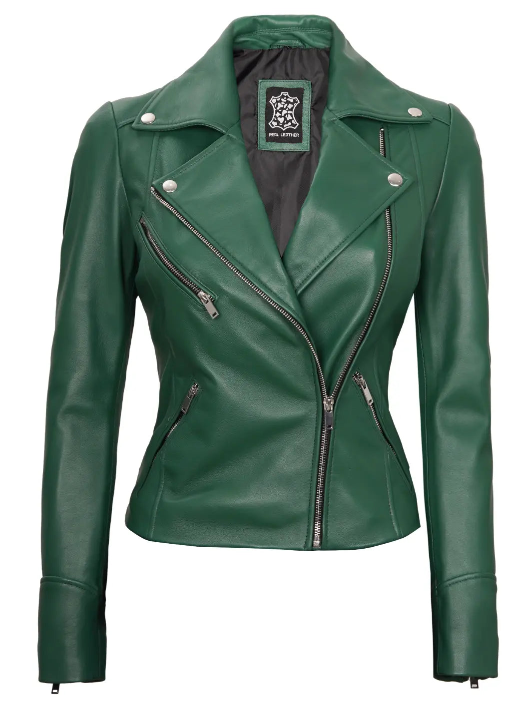 green leather jacket for women