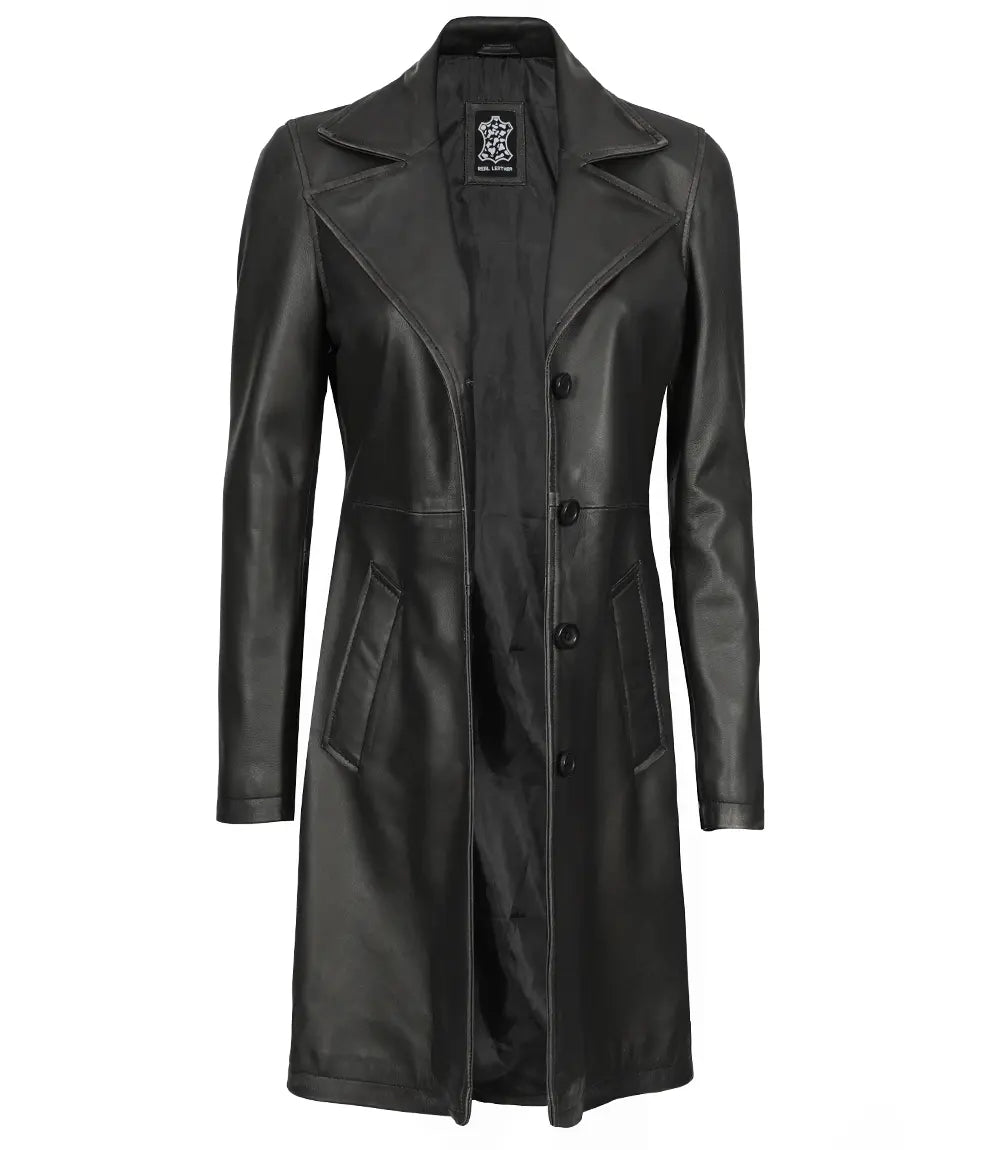 leather car coat for tall women