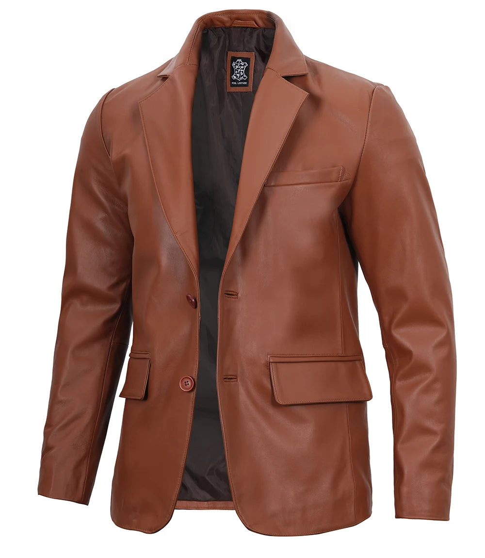 leather jacket brown blazer jacket