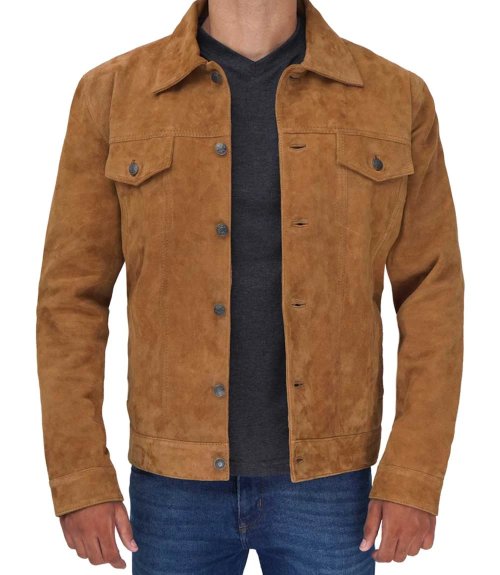 light brown suede leather jacket