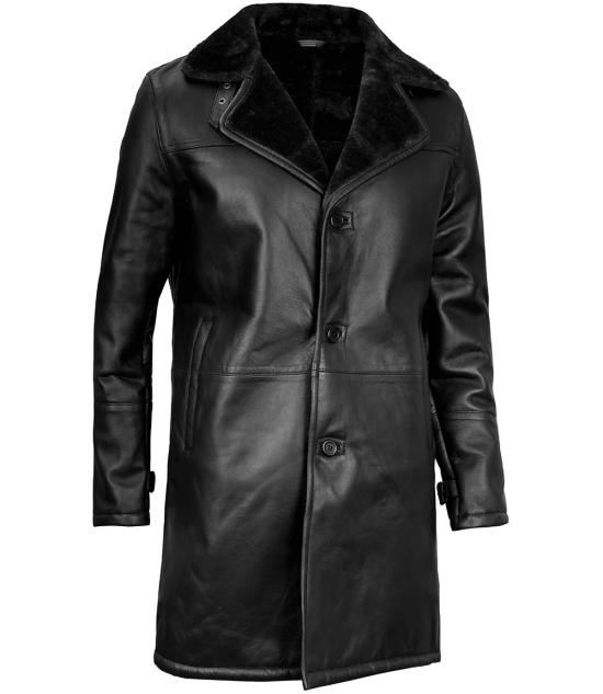 black shearling coat mens