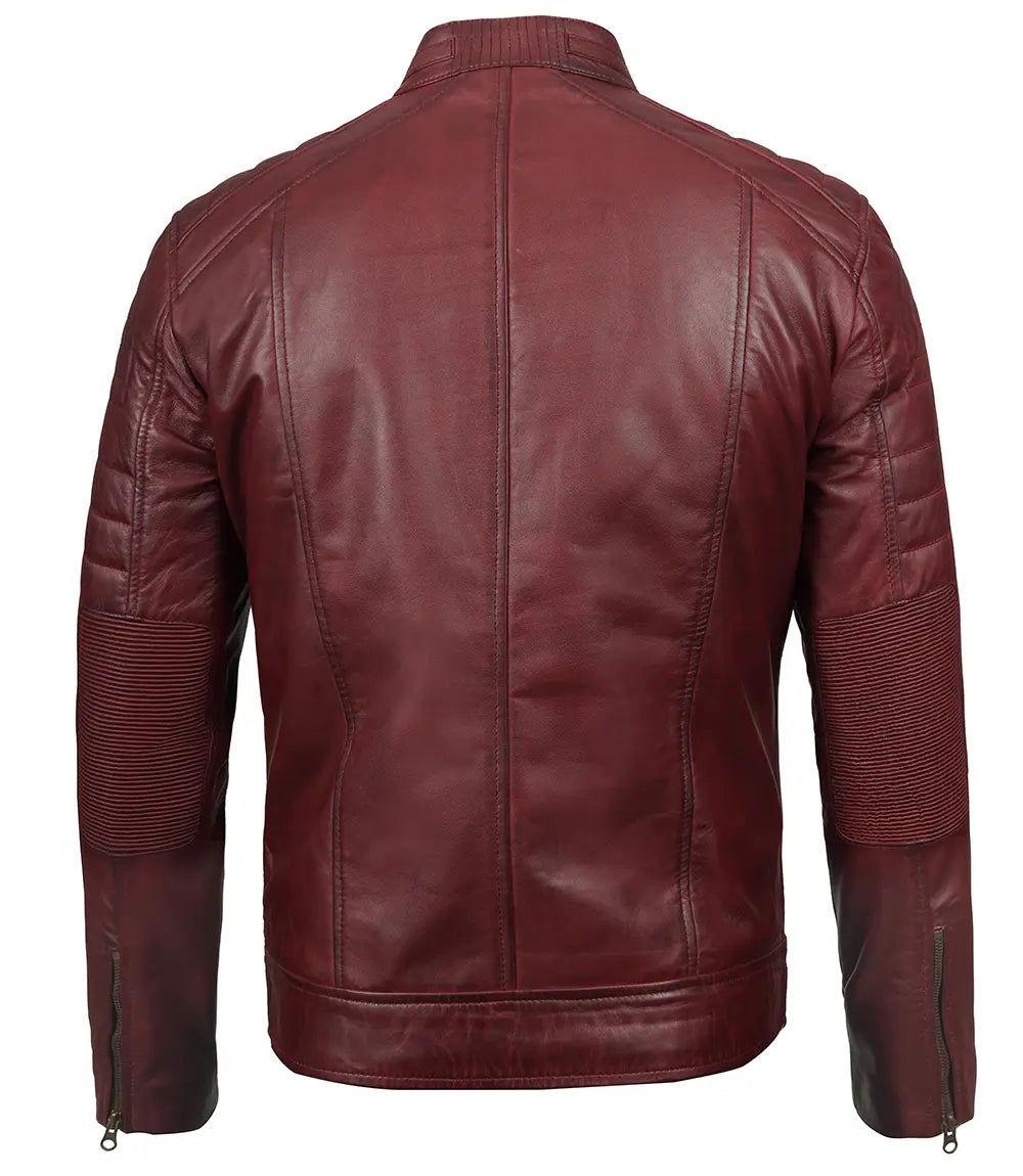 mens maroon leather jacket