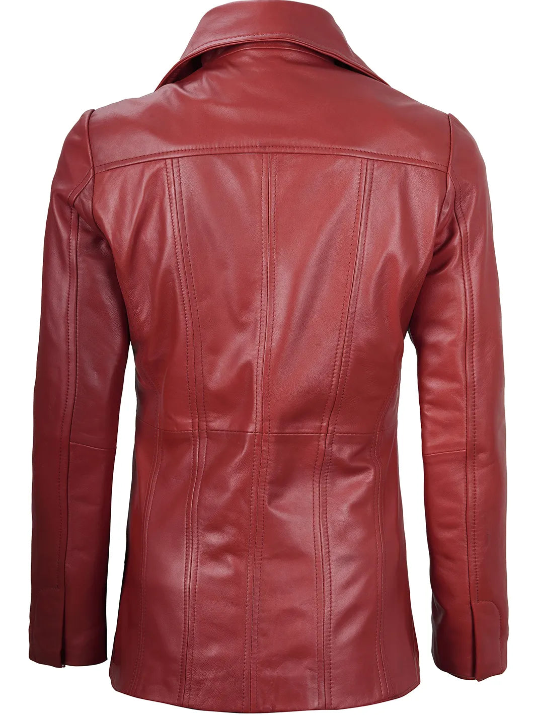 red leather blazer womens 