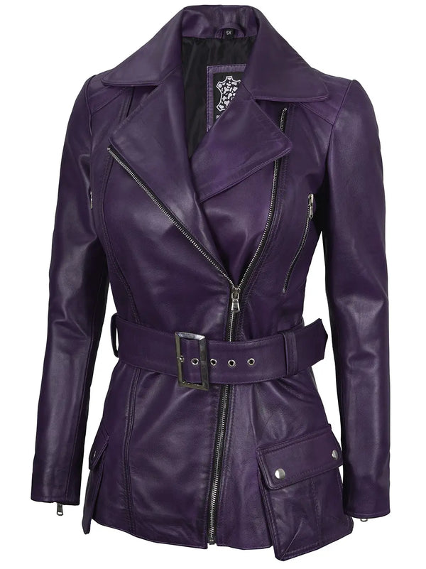 Womens biker leather jacket