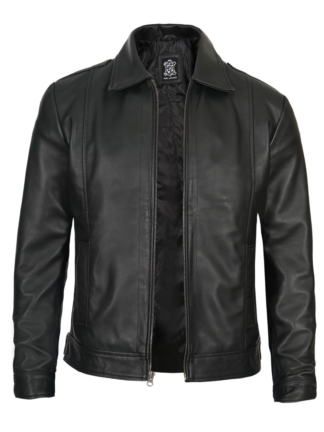 Mens Black Casual Leather Jacket