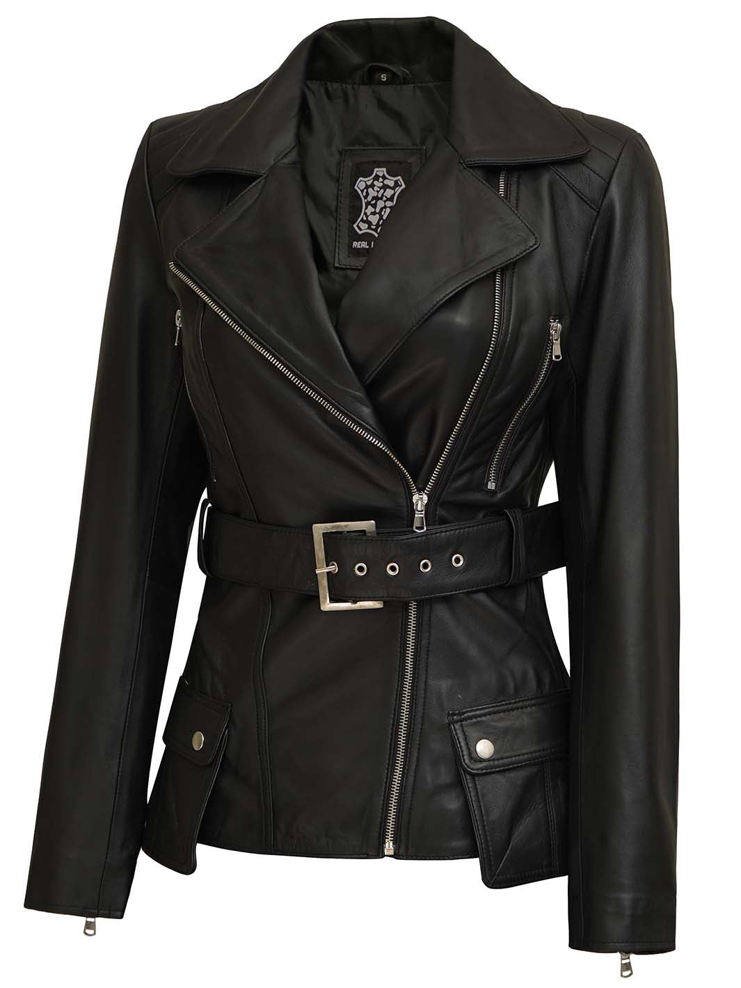 Victoria Womens Black Leather Jacket