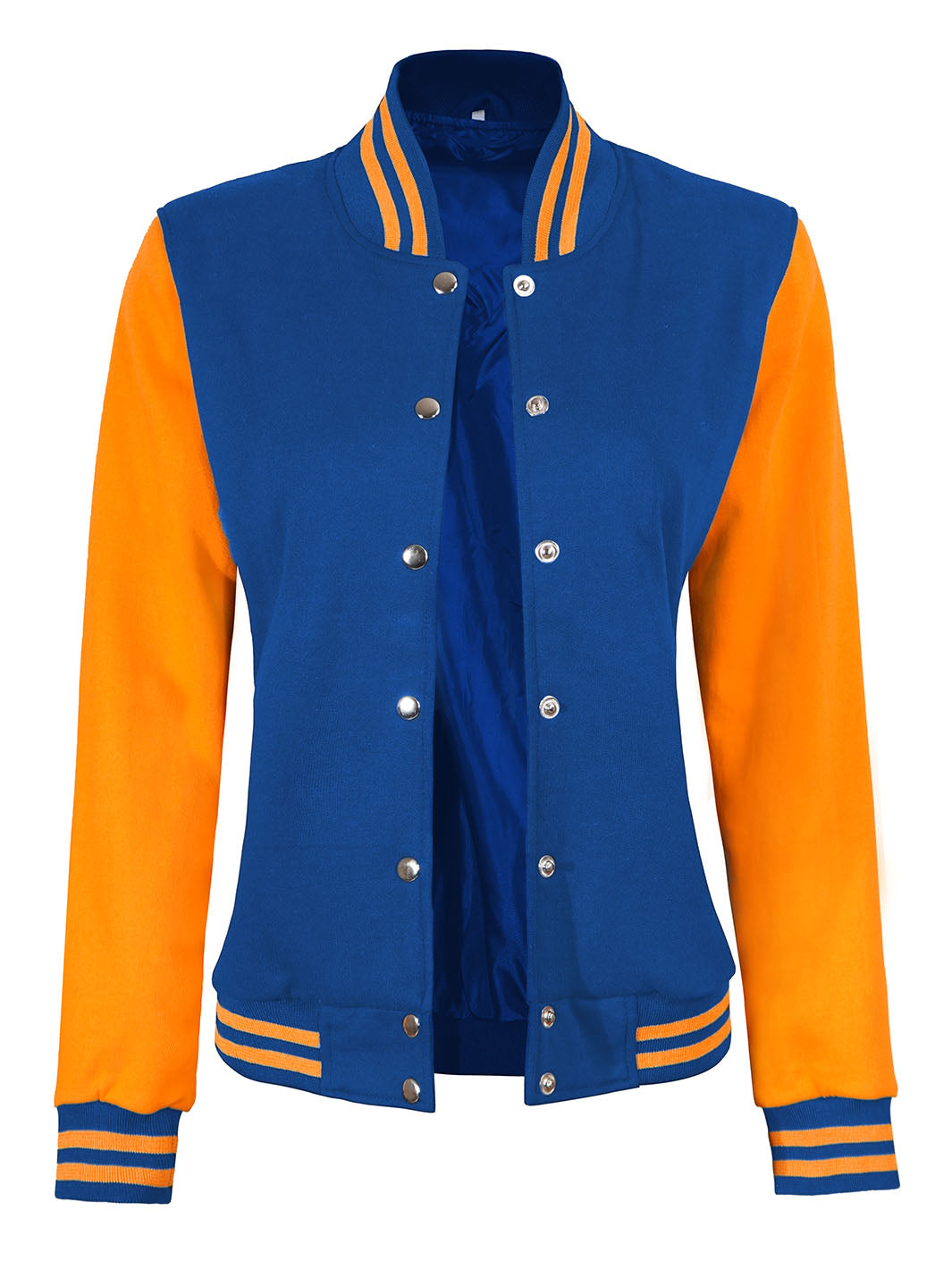 Womens Yellow & Royal Blue Plain Varsity