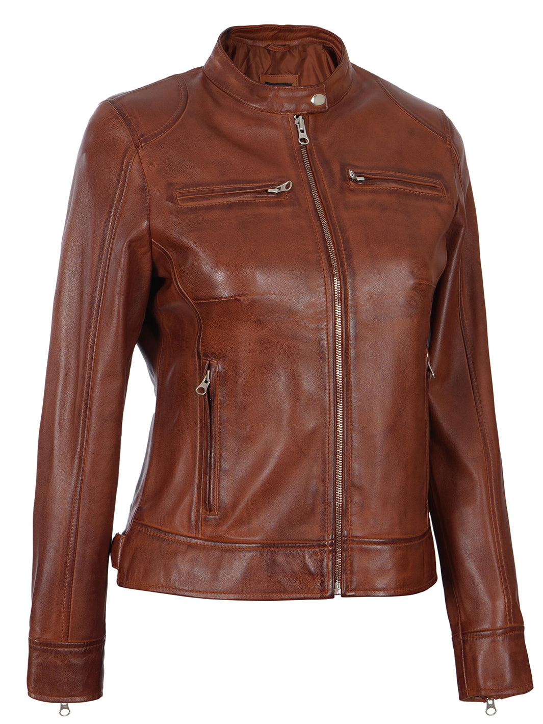 women biker leather jacket