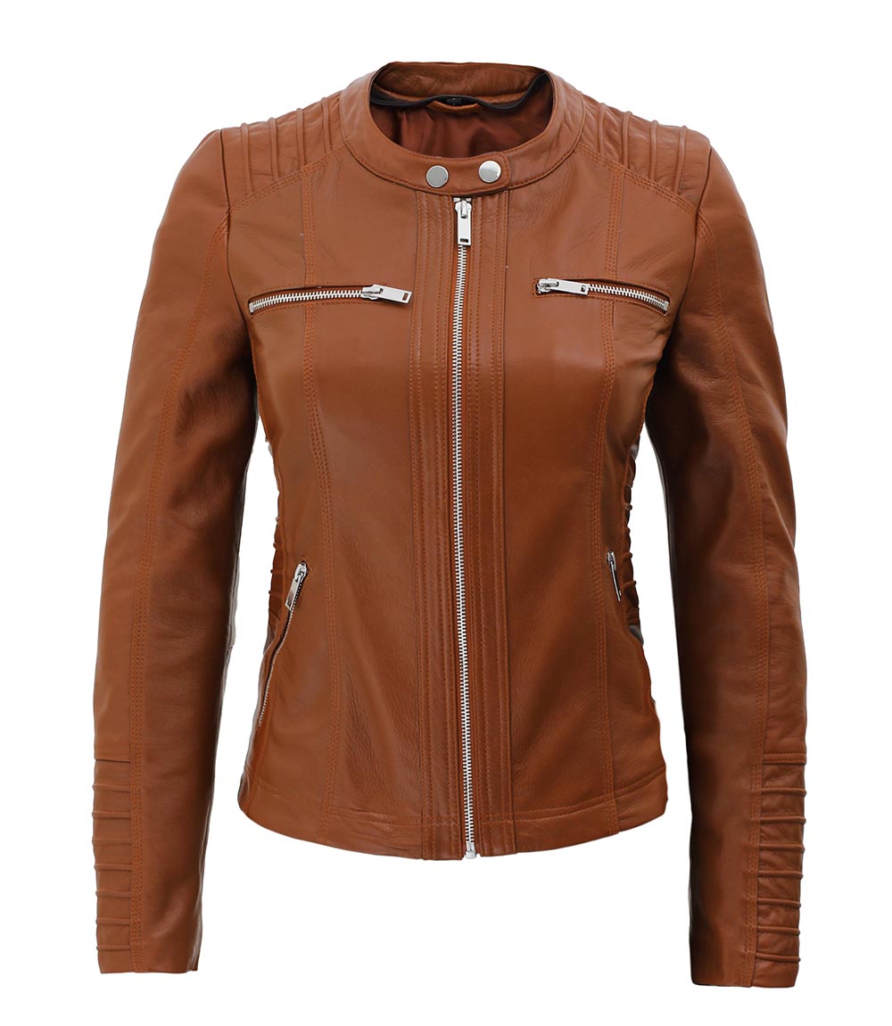 Hooded leather jacket